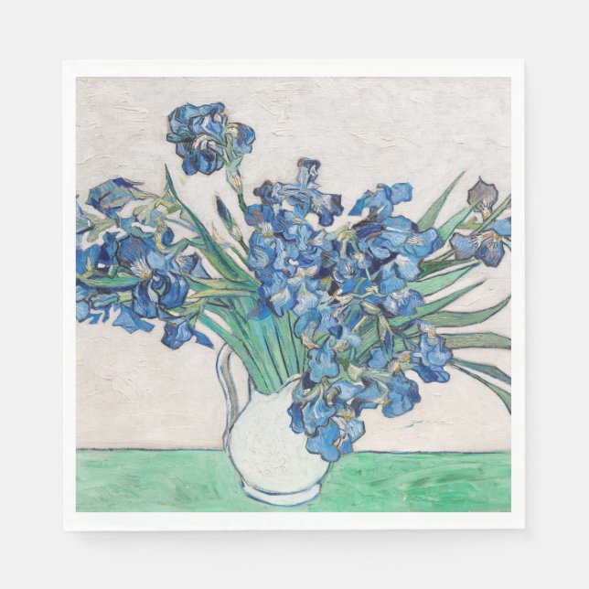 Vincent Van Gogh Irises. Impressionism floral Napkin (Front)