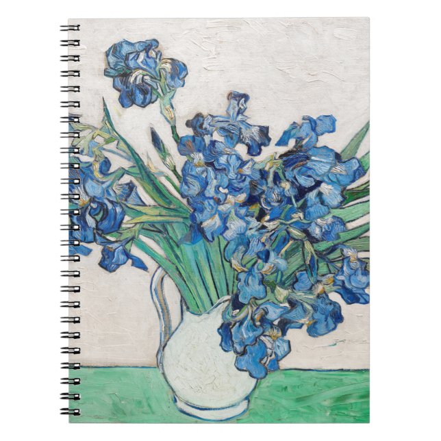 Vincent Van Gogh Irises. Impressionism floral Notebook (Front)
