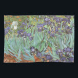 Vincent van Gogh - Irises Kitchen Towel<br><div class="desc">Irises (1889) by Van Gogh is a vintage post impressionism fine art floral nature painting. A group of purple bearded irises and a single white iris flower growing in a garden. It was one of his first paintings while he was at the asylum in Saint-Remy-de-Provence. In 1987 it became the...</div>