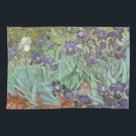 Vincent van Gogh - Irises Kitchen Towel<br><div class="desc">Irises (1889) by Van Gogh is a vintage post impressionism fine art floral nature painting. A group of purple bearded irises and a single white iris flower growing in a garden. It was one of his first paintings while he was at the asylum in Saint-Remy-de-Provence. In 1987 it became the...</div>