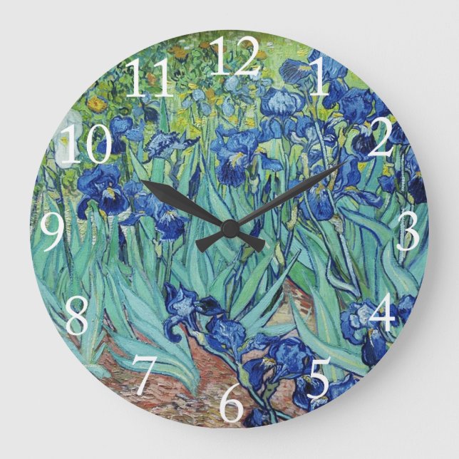 Vincent van Gogh Irises. Large Clock (Front)