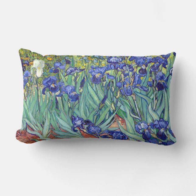 Vincent van Gogh Irises Lumbar Pillow (Front)