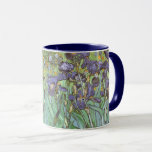 Vincent van Gogh - Irises Mug<br><div class="desc">Irises (1889) by Van Gogh is a vintage post impressionism fine art floral nature painting. A group of purple bearded irises and a single white iris flower growing in a garden. It was one of his first paintings while he was at the asylum in Saint-Remy-de-Provence. In 1987 it became the...</div>