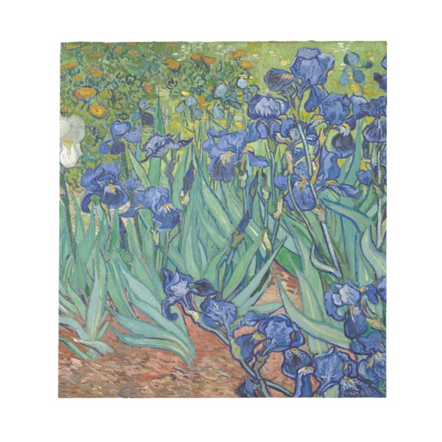 Vincent Van Gogh Irises Painting Flowers Art Work Notepad (Front)