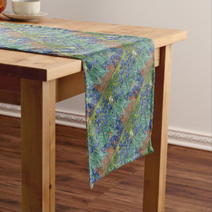 Vincent Van Gogh Irises Painting Flowers Art Work Short Table Runner