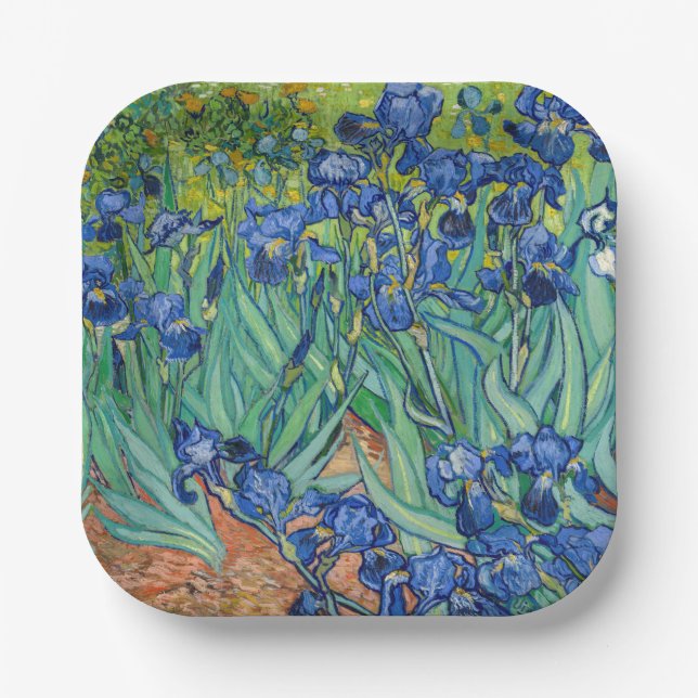 Vincent Van Gogh - Irises Paper Plate (Front)