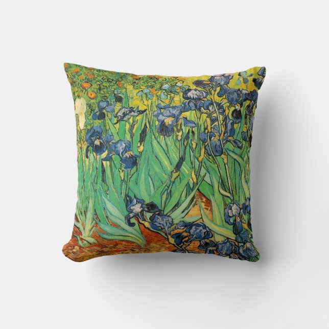 Vincent van Gogh,Irises Throw Pillow (Front)