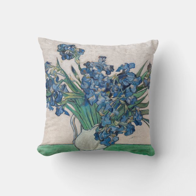Vincent van Gogh - Irises Throw Pillow (Front)