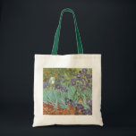 Vincent van Gogh - Irises Tote Bag<br><div class="desc">Irises (1889) by Van Gogh is a vintage post impressionism fine art floral nature painting. A group of purple bearded irises and a single white iris flower growing in a garden. It was one of his first paintings while he was at the asylum in Saint-Remy-de-Provence. In 1987 it became the...</div>