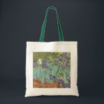 Vincent van Gogh - Irises Tote Bag<br><div class="desc">Irises (1889) by Van Gogh is a vintage post impressionism fine art floral nature painting. A group of purple bearded irises and a single white iris flower growing in a garden. It was one of his first paintings while he was at the asylum in Saint-Remy-de-Provence. In 1987 it became the...</div>