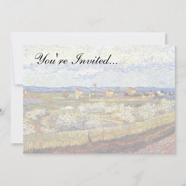 Vincent Van Gogh - La Crau With Peach Trees Invitation (Front)