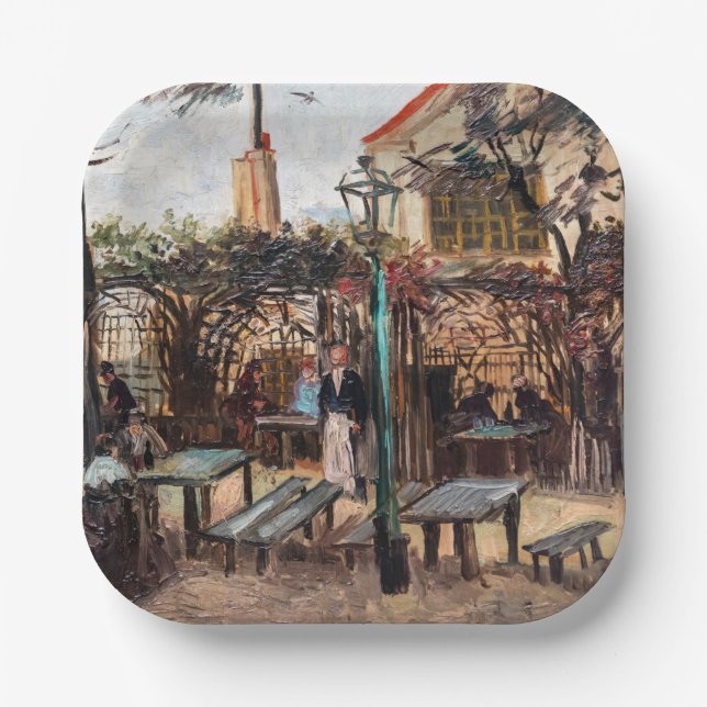 Vincent Van Gogh - La Guinguette on Montmartre Paper Plate (Front)