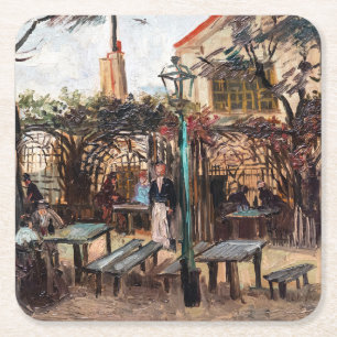 Vincent Van Gogh - La Guinguette on Montmartre Square Paper Coaster
