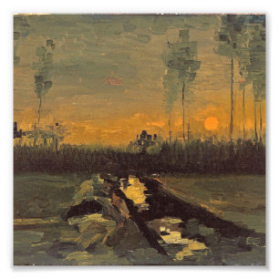 Vincent Van Gogh - Landscape at Dusk Photo Print