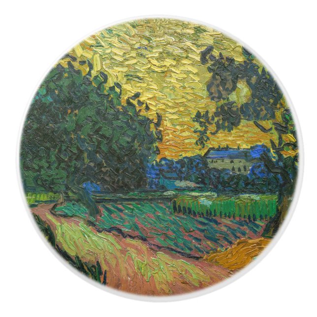 Vincent van Gogh - Landscape at Twilight Ceramic Knob (Front)