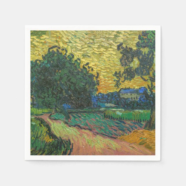 Vincent van Gogh - Landscape at Twilight Napkin (Front)