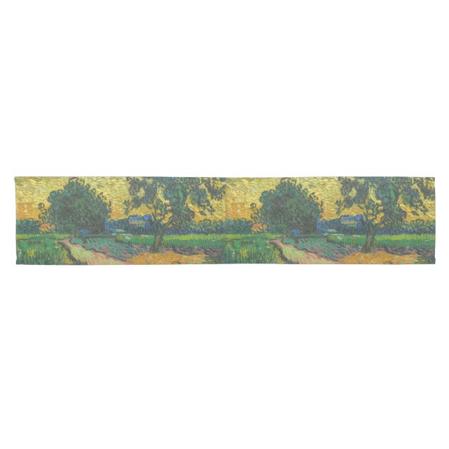 Vincent van Gogh - Landscape at Twilight Short Table Runner (Horizontal)