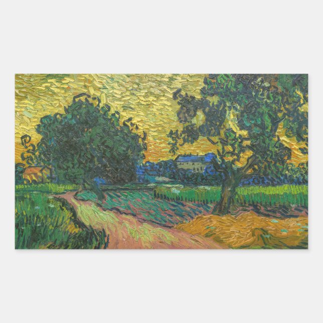 Vincent van Gogh - Landscape at Twilight Sticker (Front)