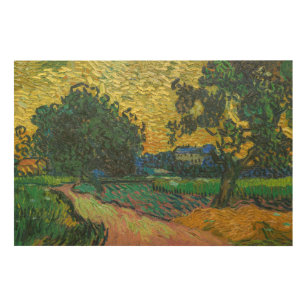 Vincent van Gogh - Landscape at Twilight Wood Wall Art