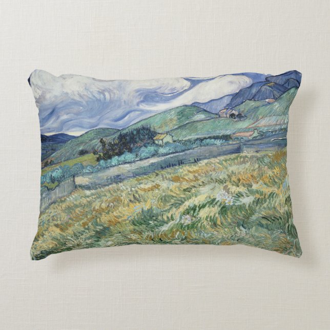 Vincent van Gogh - Landscape from Saint-Remy Decorative Pillow (Front)
