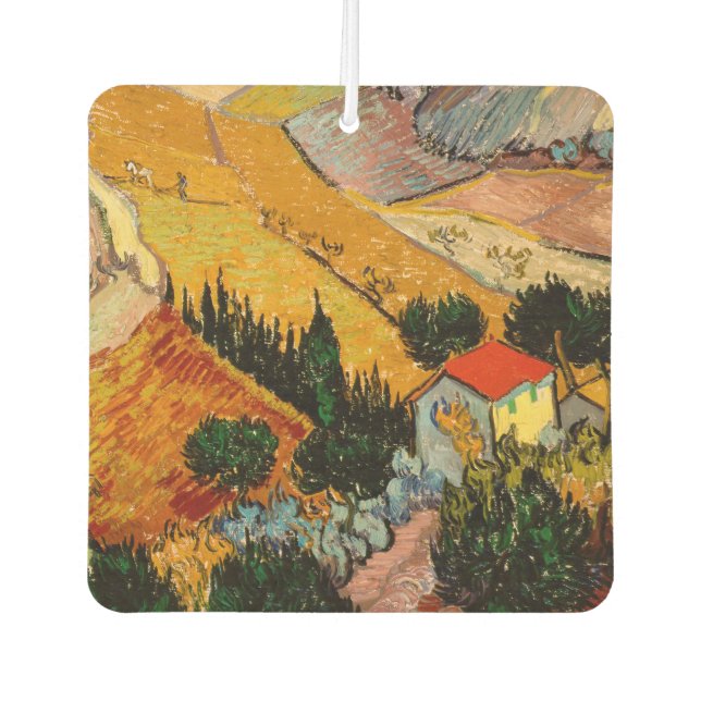Vincent van Gogh - Landscape, House and Ploughman Air Freshener (Front)