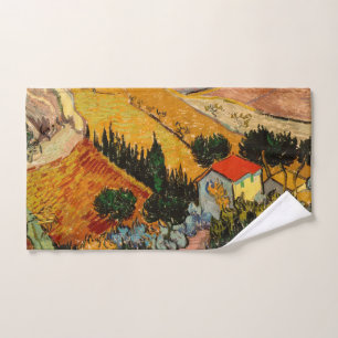 Vincent van Gogh - Landscape, House and Ploughman Bath Towel Set