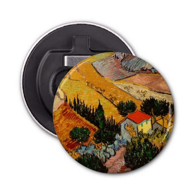 Vincent van Gogh - Landscape, House and Ploughman Bottle Opener (Front)