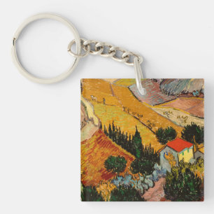 Vincent van Gogh - Landscape, House and Ploughman Keychain