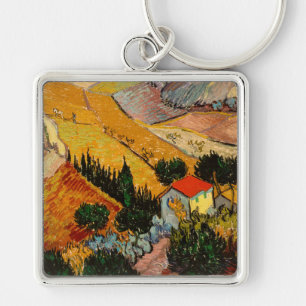 Vincent van Gogh - Landscape, House and Ploughman Keychain