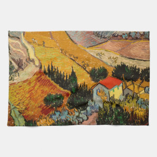 Vincent van Gogh - Landscape, House and Ploughman Kitchen Towel