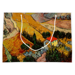 Vincent van Gogh - Landscape, House and Ploughman Large Gift Bag