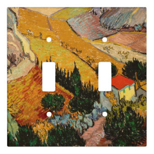 Vincent van Gogh - Landscape, House and Ploughman Light Switch Cover