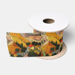 Vincent van Gogh - Landscape, House and Ploughman Satin Ribbon