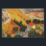 Vincent van Gogh - Landscape, House and Ploughman Wrapping Paper Sheet<br><div class="desc">Landscape with House and Ploughman / Valley with Ploughman Seen from Above - Vincent van Gogh,  1889</div>