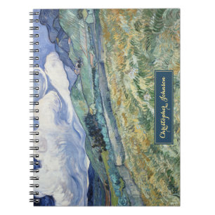 Vincent Van Gogh Landscape Vintage Art Monogrammed Notebook