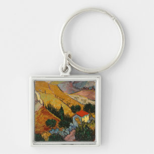 Vincent van Gogh   Landscape w/ House & Ploughman Keychain