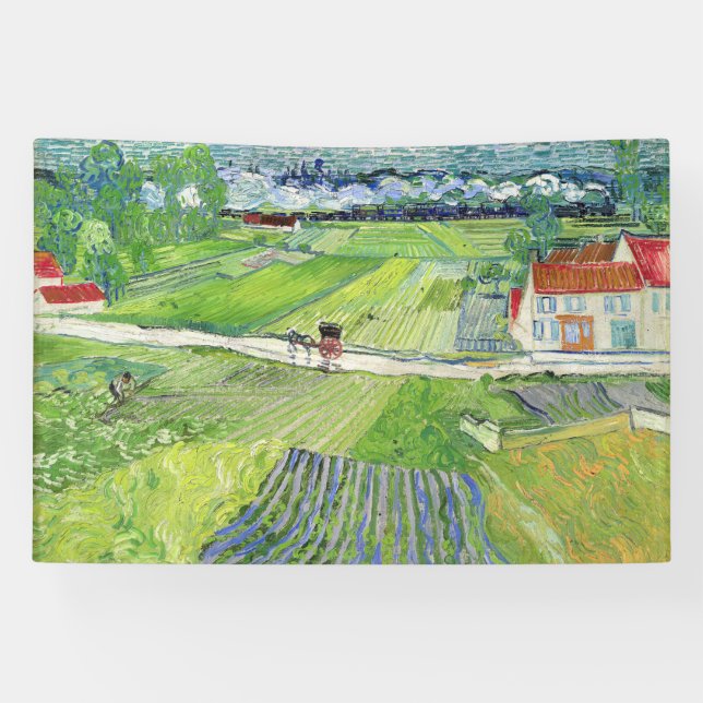 Vincent van Gogh - Landscape with Carriage & Train Banner (Horizontal)