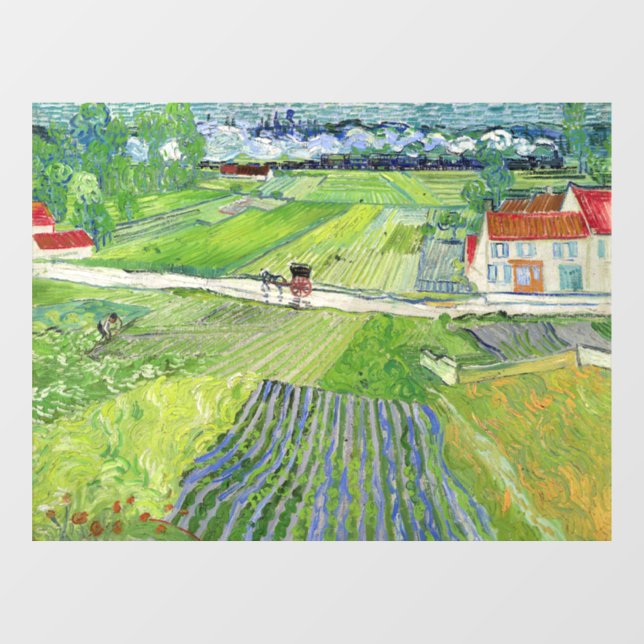 Vincent van Gogh - Landscape with Carriage & Train Window Cling (Sheet)