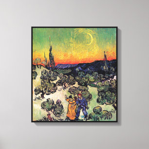 Vincent Van Gogh - Landscape With Couple Fine Art Canvas Print