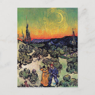 Vincent Van Gogh - Landscape With Couple Fine Art Postcard