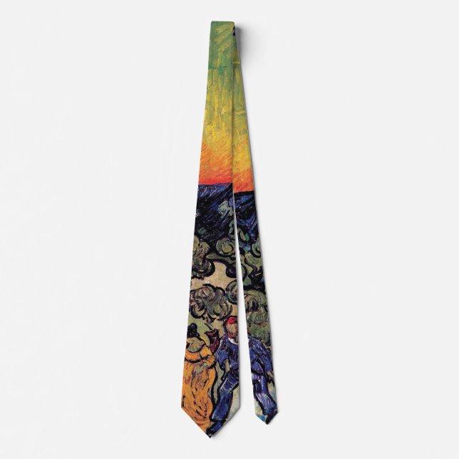 Vincent Van Gogh - Landscape With Couple Fine Art Tie (Front)