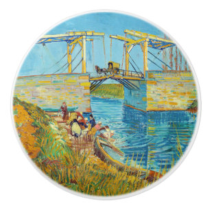 Vincent van Gogh - Langlois Bridge at Arles #1 Ceramic Knob