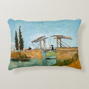 Vincent van Gogh - Langlois Bridge at Arles #3 Accent Pillow