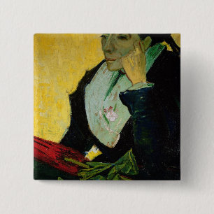 Vincent van Gogh   L'Arlesienne, detail, 1888 2 Inch Square Button