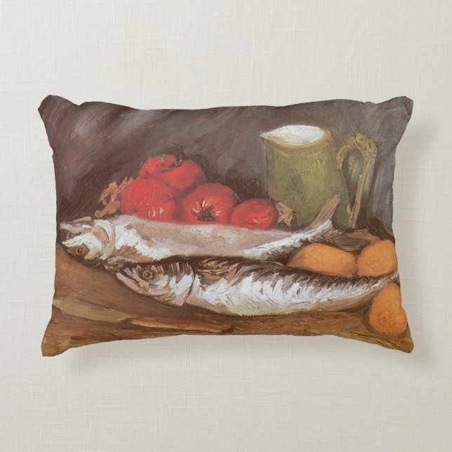 Vincent van Gogh - Mackerels, Lemons and Tomatoes Accent Pillow (Front)