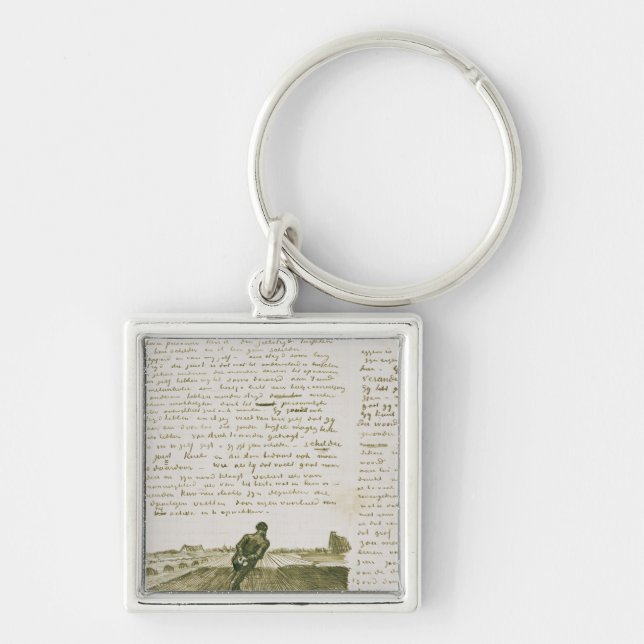 Vincent van Gogh | Man pulling a harrow Keychain (Front)