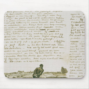 Vincent van Gogh Man pulling a harrow Mouse Pad