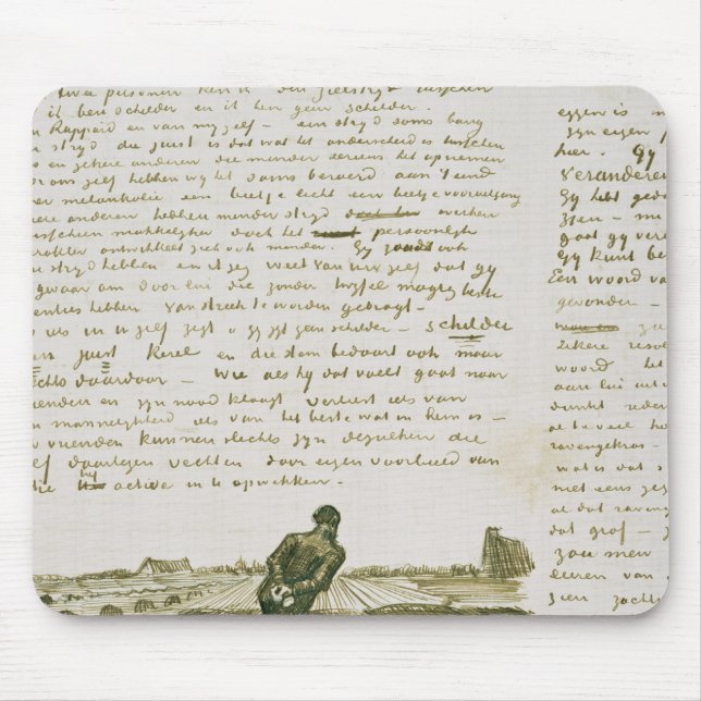 Vincent van Gogh | Man pulling a harrow Mouse Pad (Front)