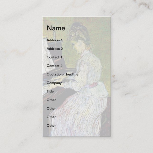 Vincent Van Gogh - Marguerite Gachet At The Piano Business Card (Front)