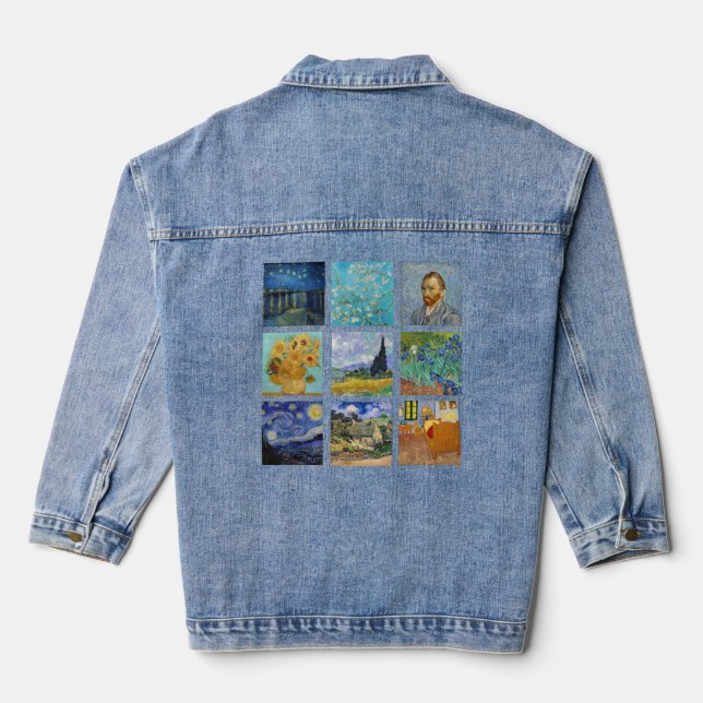 Vincent Van Gogh - Masterpieces Grid Denim Jacket (Back)